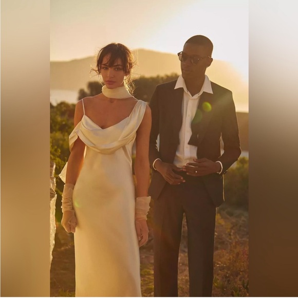 NEW NWT Reformation Ronda silk dress ivory - Picture 2 of 6